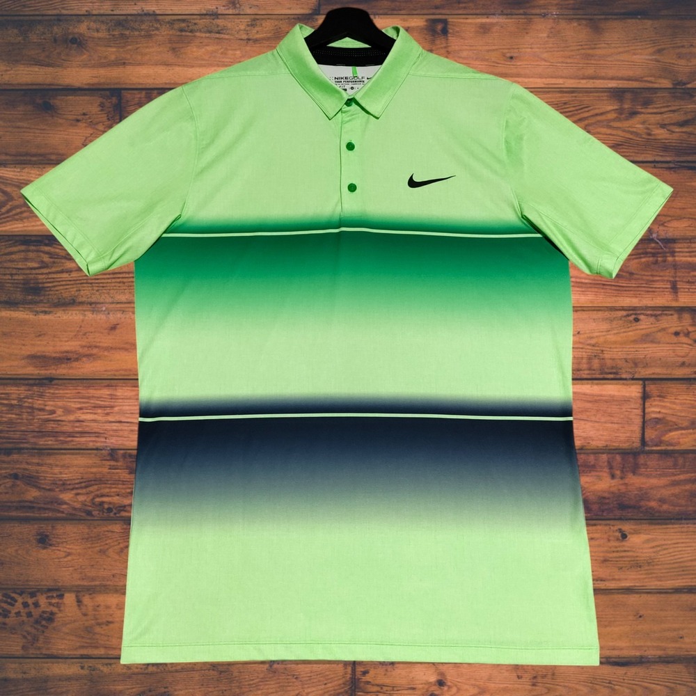 Nike Dri-Fit Golf Tour Performance Mens Polo Shirt Size Medium Green Black